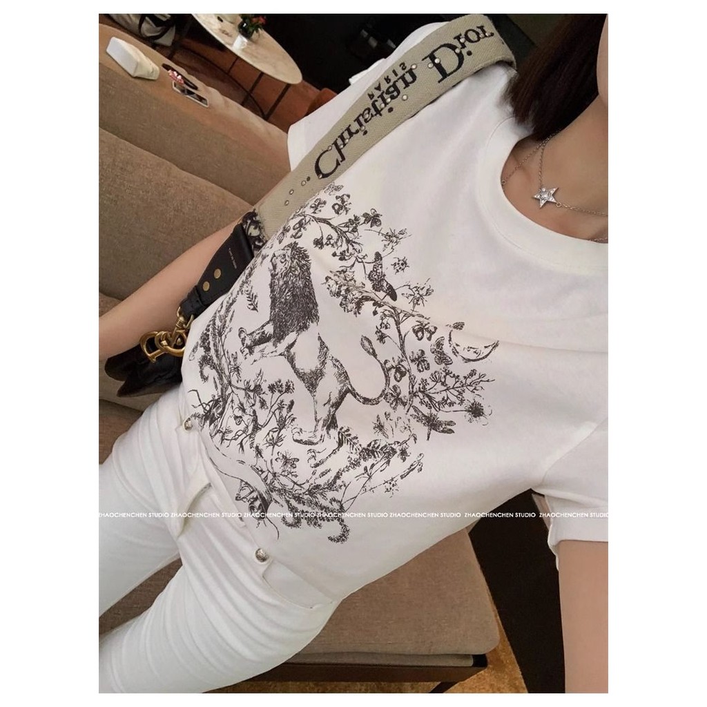 เสื้อยืดผู้หญิงพิมพ์ลายสัตว์ แขนสั้น ทรงหลวม ใส่สบาย ราคา ถูกที่สุด ดีลบีเคเค แกลเลอรีภาพที่ 8