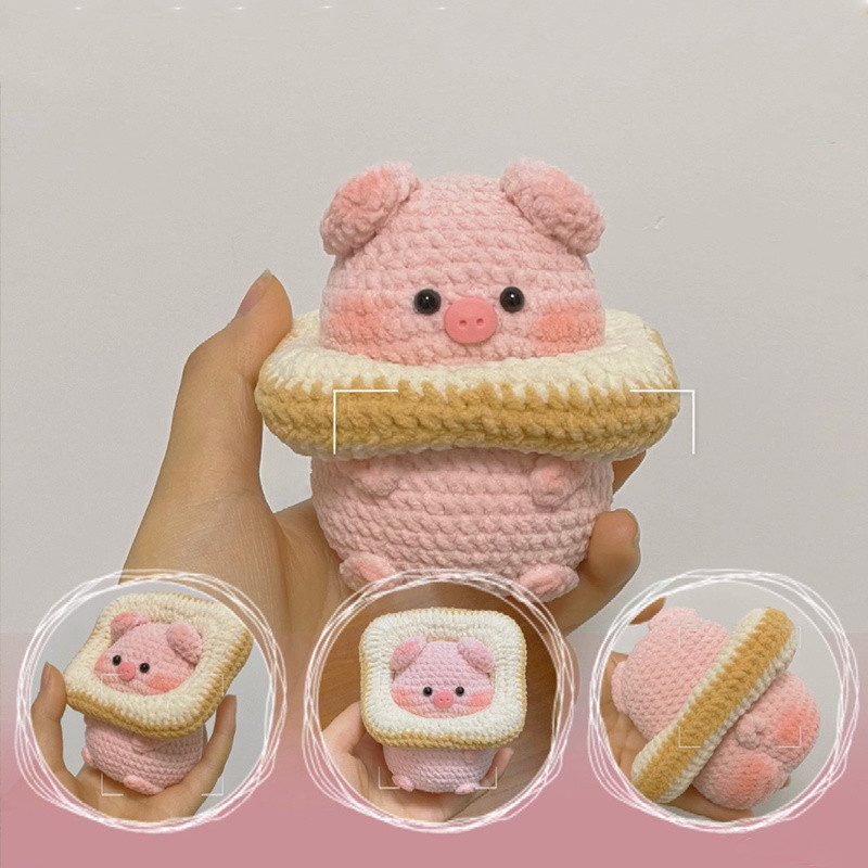 Keychain diy Handmade Cute Material Kit Piglet Crochet Bag Toast Yarn Cute Pendant DIY Knitting
