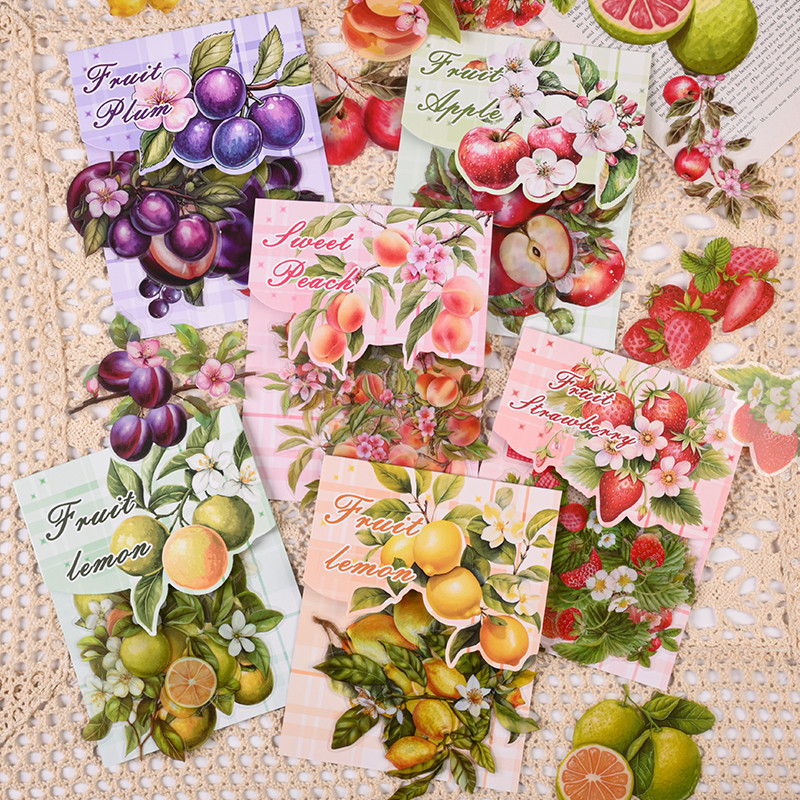 12 ชิ้น Vintage Fruity Garden Series สติกเกอร์ PET Journal Deco DIY สติกเกอร์