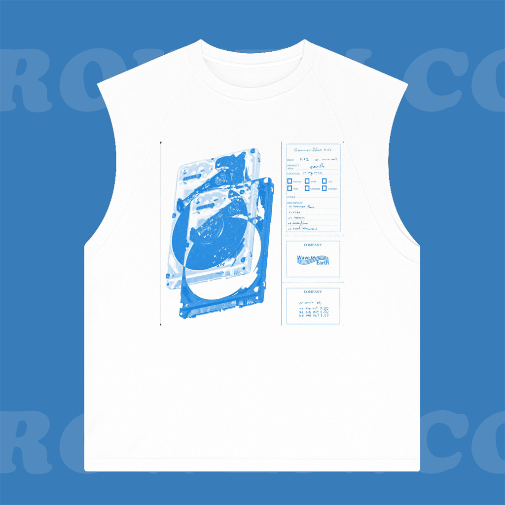 เสื้อกล้าม SINGLET WAVE TO EARTH SUMMER FLOWS 2.0 เสื้อยืด วงดนตรีโลหะ ROCK MUSIC เสื้อยืด VINTAGE B