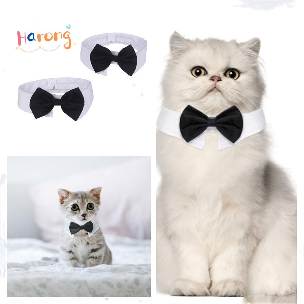 HARONG Cat Tuxedo Collar Cat ลูกแมวชุดปรับได้งานแต่งงานสัตว์เลี้ยง Tuxedo อย่างเป็นทางการ