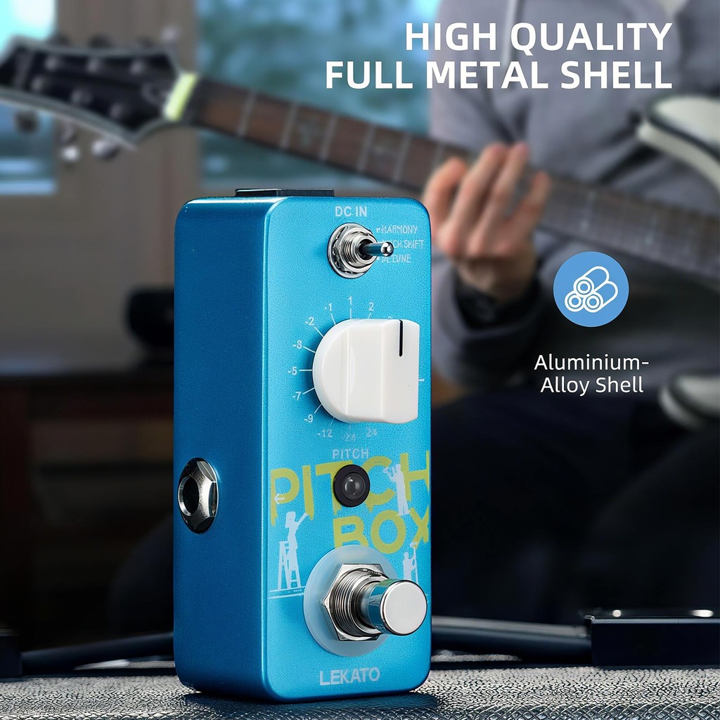 LEKATO Harmonyzer Mini Pitch Shifter Pedal เอฟเฟกต์กีตาร์ขนาดกะทัดรัดพร้อมโหมด Harmony Pitch Shift D