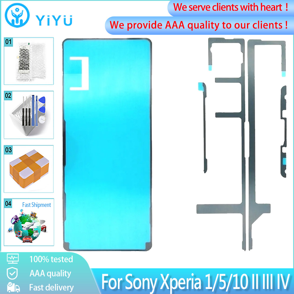 Original LCD ด้านหลังแบตเตอรี่กาวสําหรับ Sony Xperia 1 10 ii iii IV Xperia 5 II III IV จอแสดงผลด้านหลังสติกเกอร์อะไหล่
