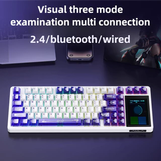 AULA L99 คีย์บอร์ดไร้สาย Tri-mode ที่กําหนดเอง Hot-swap สมาร์ทหน้าจอจอแสดงผลเกม E-sports Office Fps