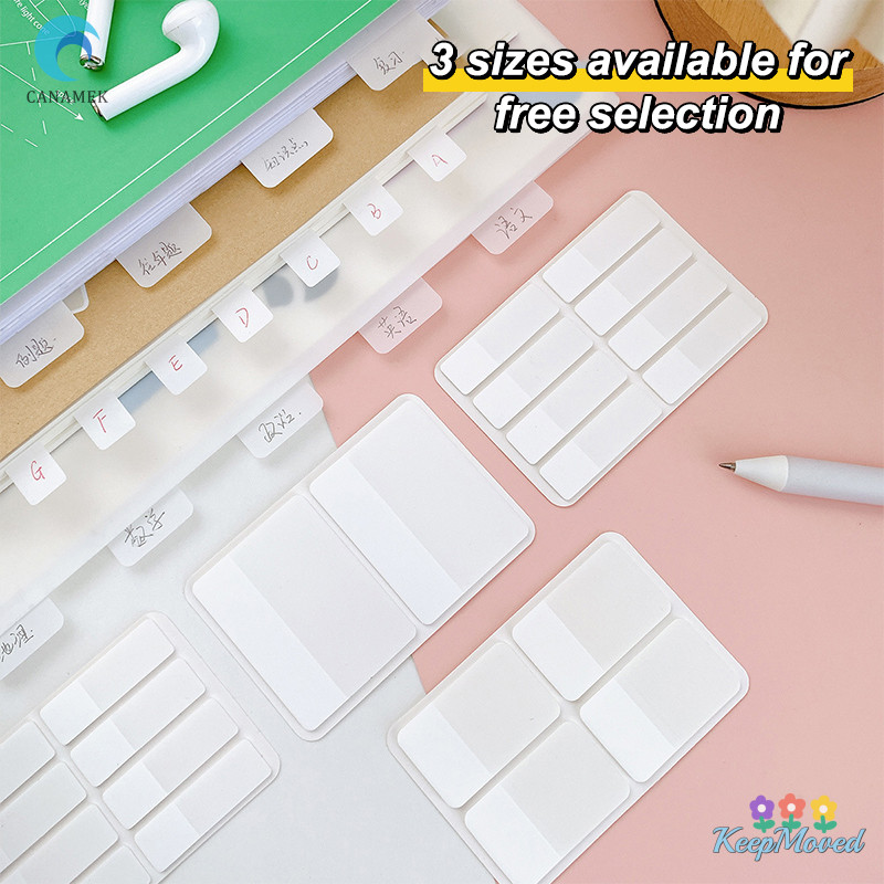 Keepmoved 40/80/160 หน้า Frosted Simple Pure White Index สติกเกอร์ป้ายโปร่งใสสติกเกอร์ DIY Sticky Notes สํานักงานอุปกรณ์การเรียนใหม่