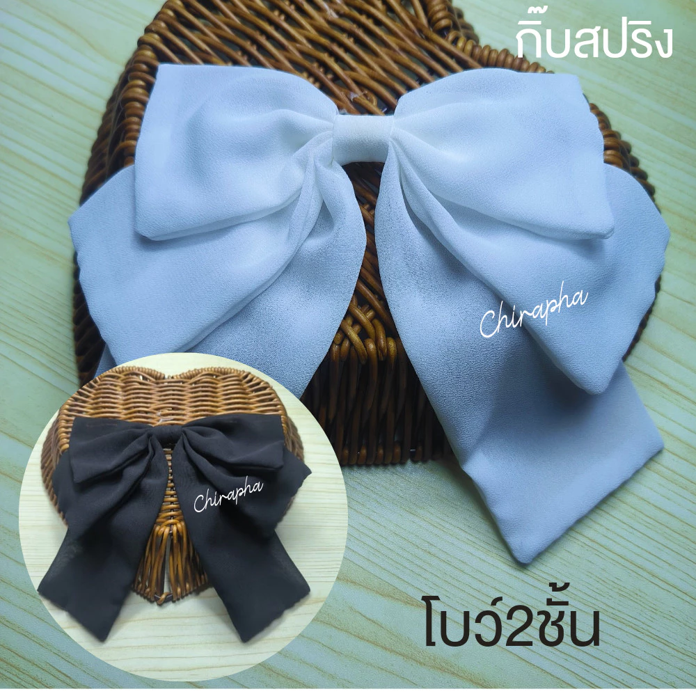 โบว์ติดผม โบว์แฟชั่น ขนาดผ้า 3 นิ้ว พร้อมส่ง