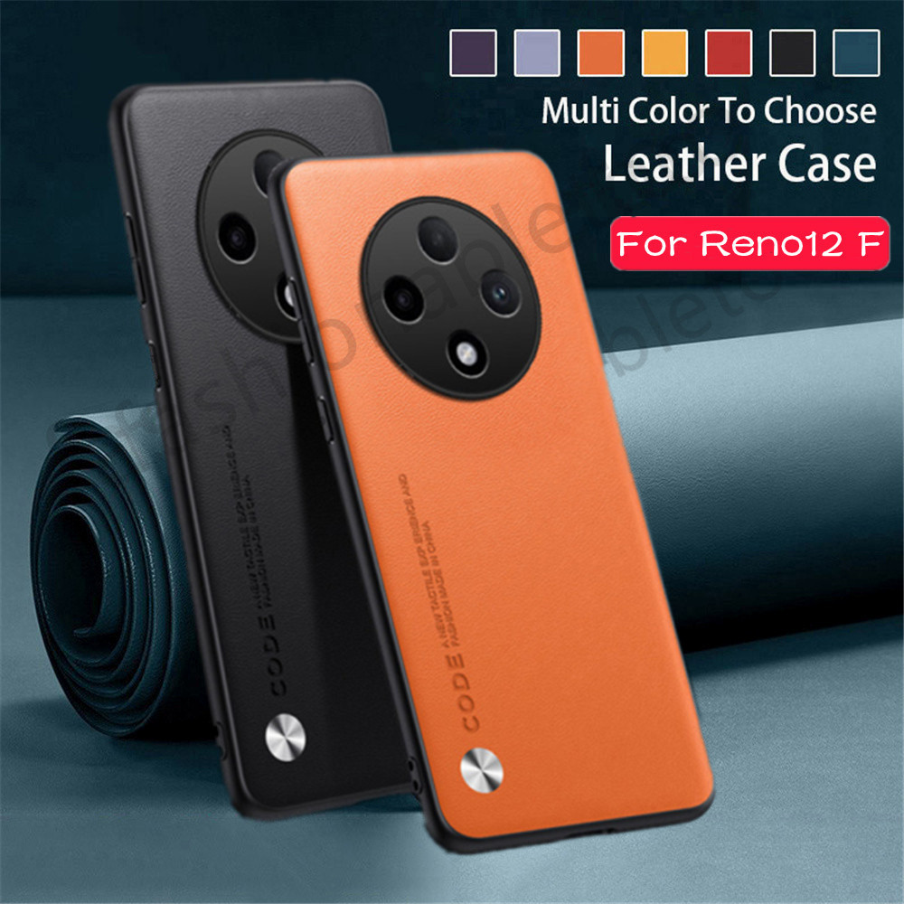 หนัง PU Texture เคสโทรศัพท์สําหรับ Oppo Reno 12 F 12F 12 pro 12pro 1 2 Reno12 F Reno12F Reno12 pro Reno12pro ปลอก Soft TPU Edge ป้องกันกันชนกันกระแทกปกหลัง