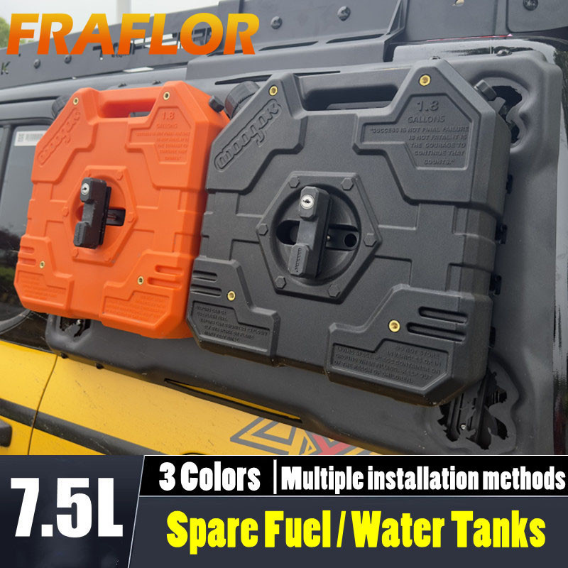 กลางแจ้ง 7.5L พลาสติกถังน้ํามันเชื้อเพลิงเบนซินดีเซลกระป๋องการใช้กลองเก็บรถรถจักรยานยนต์รถบรรทุก Jerrycan การใช้เหยือก ด้วยพวย