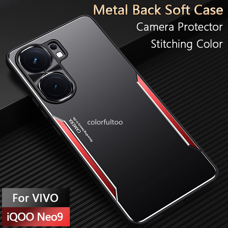 เกราะเคสโทรศัพท์สําหรับvivo iQOO Neo 9 Pro Neo9 Pro Neo9Pro iQOONeo9 5G 2024 หรูหราMatteโลหะBackboardขอบนุ่มกรณีกันกระแทกAnti Dropทนปลอก