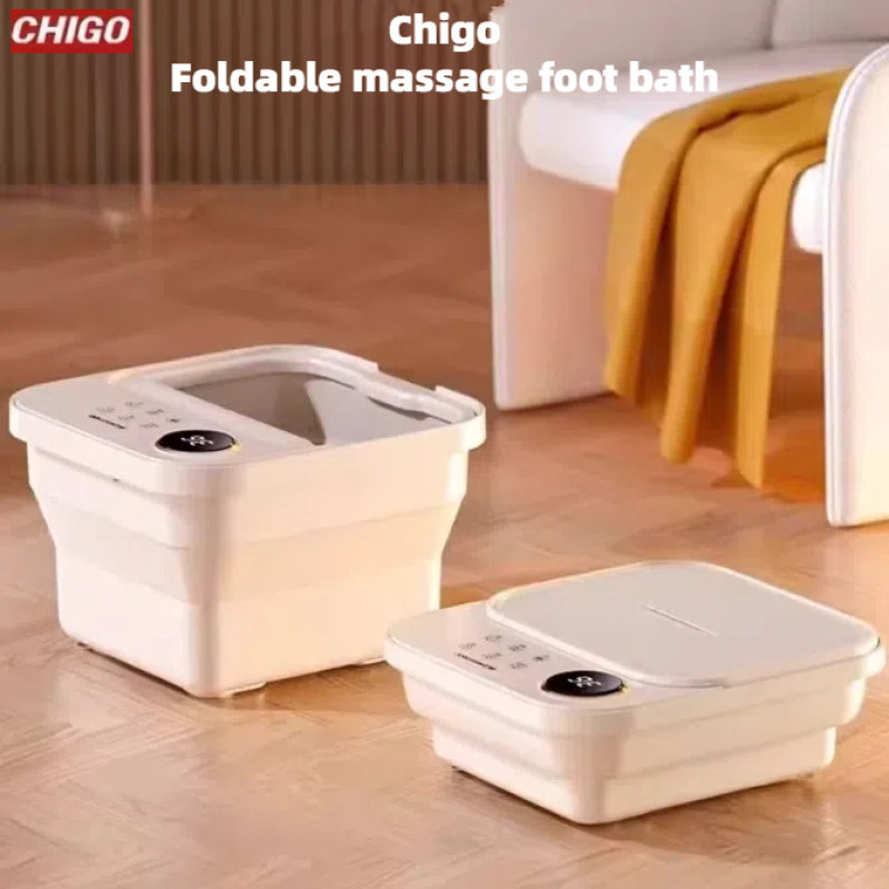 Chigo นวดพับได้แช่เท้าความร้อนไฟฟ้าอุณหภูมิคงที่แบบพกพาในครัวเรือนอ่างอาบน้ําเท้าอัตโนมัติล้างเท้า