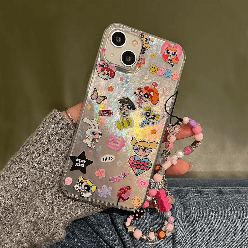 เคสซัมซุง for Samsung Galaxy S25 S24 Plus S23 Ultra S21 S20 FE A05S A05 A04E A04 A03 A03S A32 M32 A21S A31 A51 5G A71 4G A50 A20 A30 A30S A50S A11 M11 Fashion Cartoon Cute Girls Bracelet All-inclusive Full Protection Dopamine Lanyard Phone Case YS 07