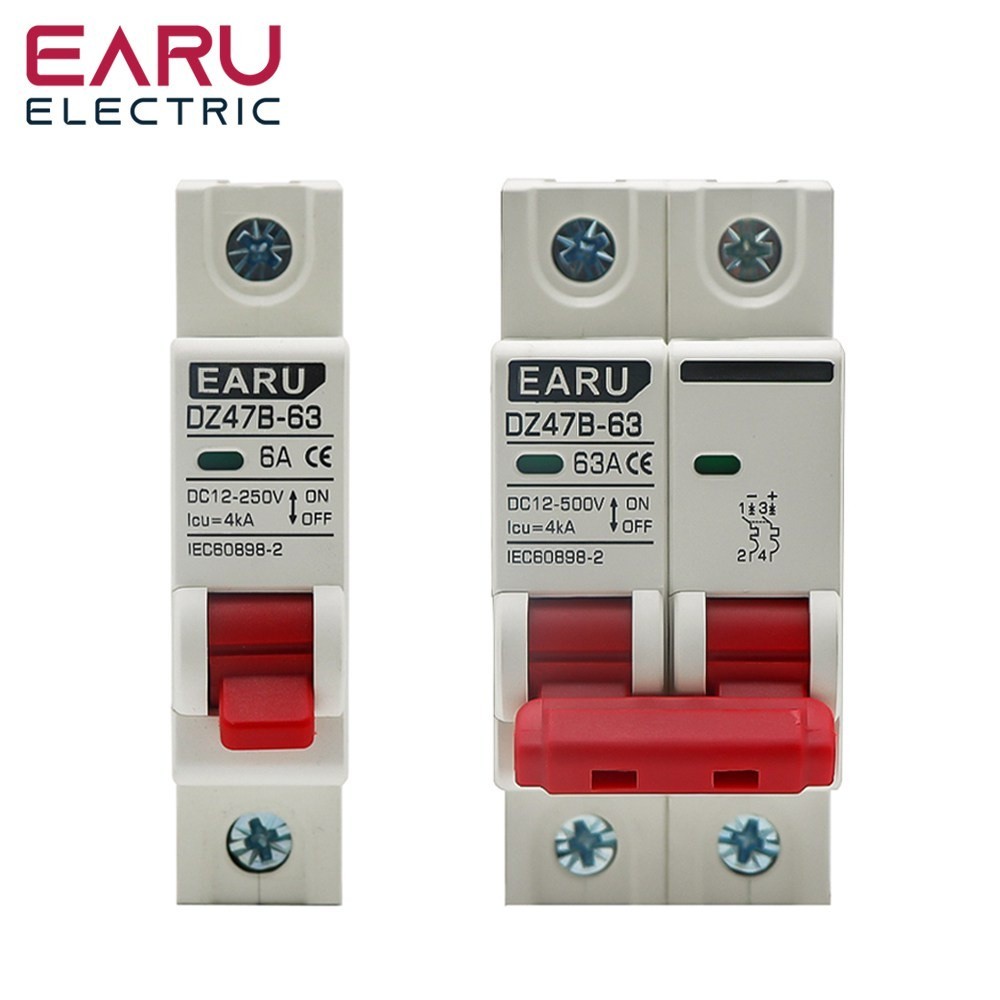 ✷DC12V 24V 48V 36V DC MCB Battery Car Protector Mini Circuit Breaker DZ47 DC Positive And Negative P