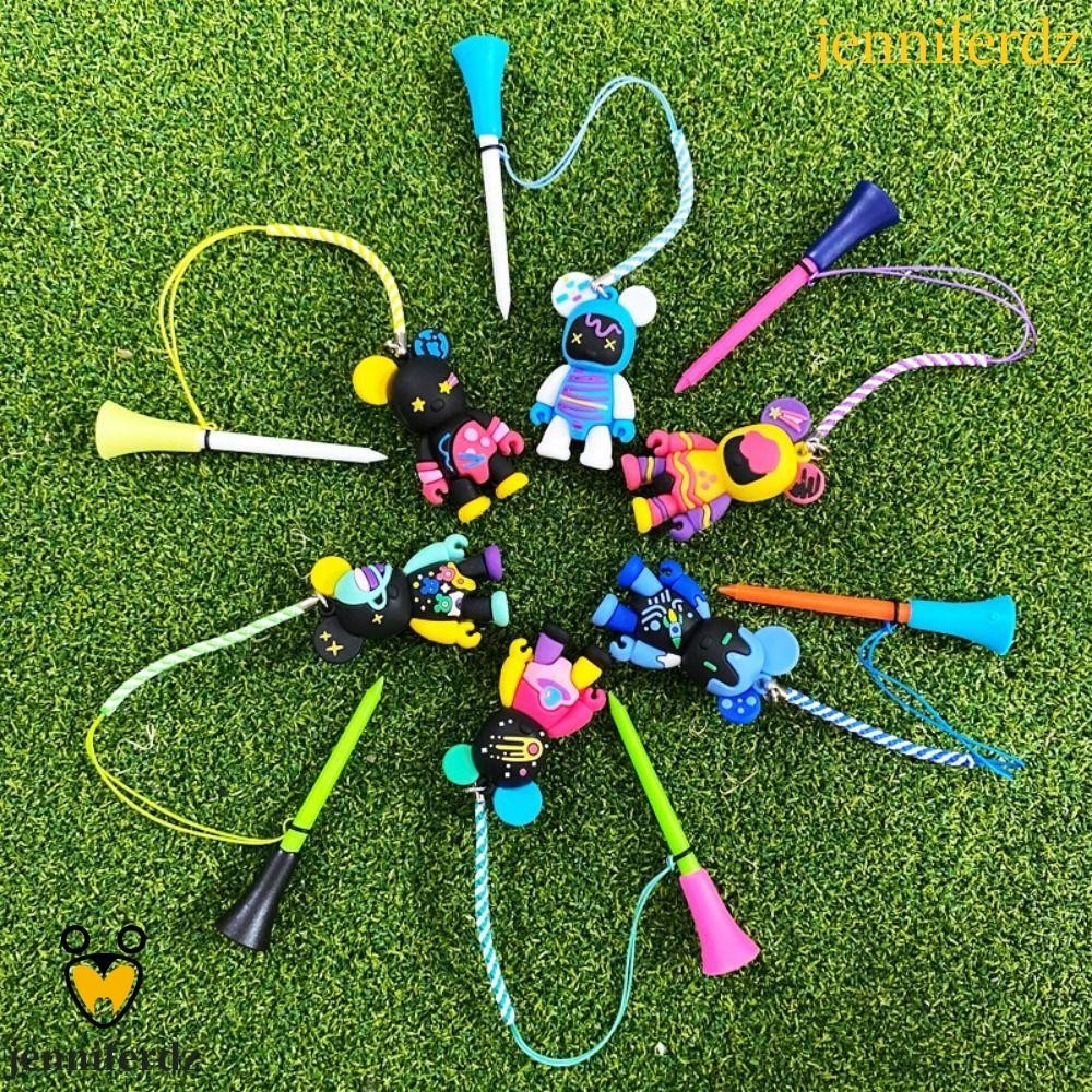 Jenniferdz Golf Rubber Tees, 8.3mm Bubble Dog Golf Ball Tee, Golf Ball Holder การ์ตูน Easy To Find สีสุ่มใส่หญ้า