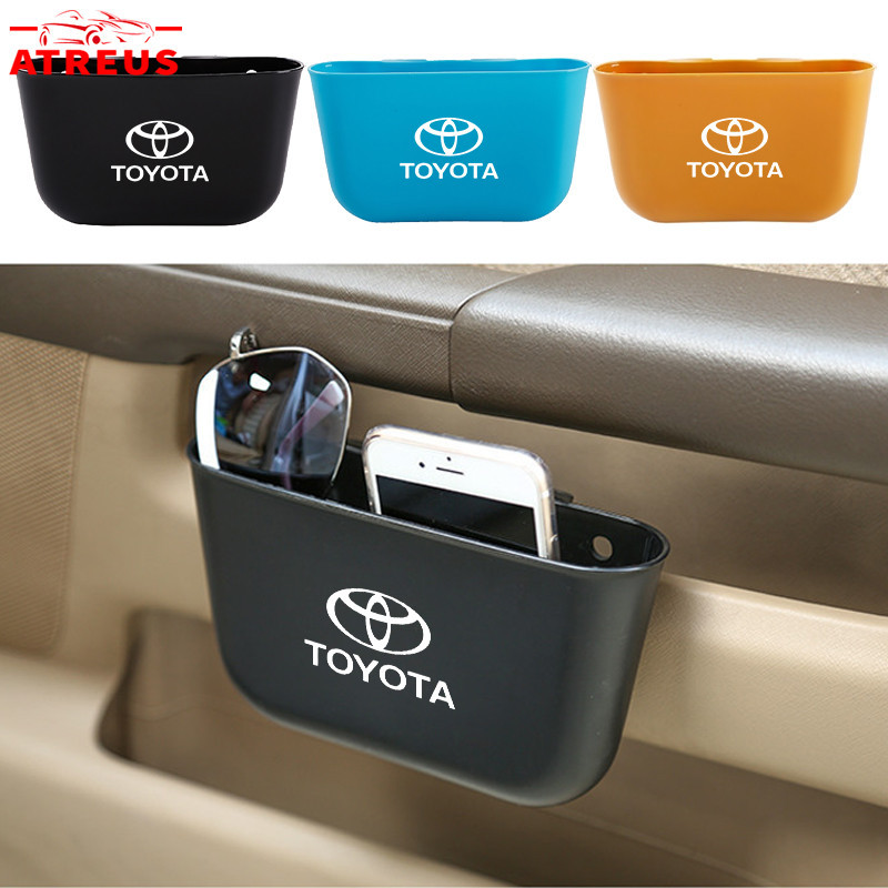 กล่องเก็บของ Toyota ถังขยะรถยนต์แขวนถังขยะ Organizer ถังขยะรถยนต์ Mini ถังขยะสําหรับรถยนต์สําหรับ Toyota Agya Raize Calya Avanza Veloz Rush Kijang Innova Yaris Corolla Cross