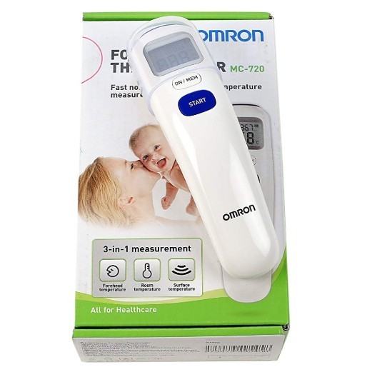 วัดไข้ เครื่องวัดไข้แบบหน้าผาก ยี่ห้อ Omron Forehead Thermometer รุ่น MC 720 3in1 รับประกันศูนย์ไทย