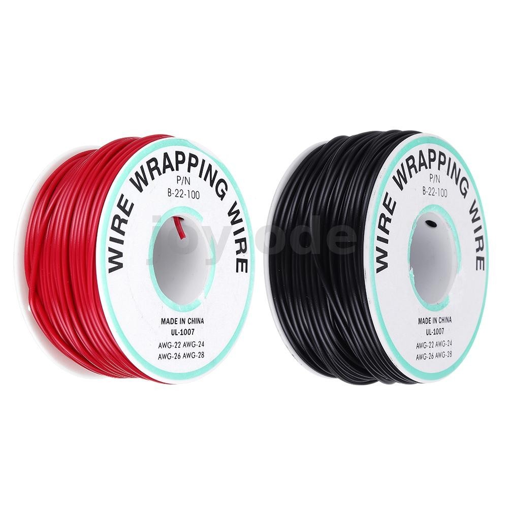 30m 22AWG สีดํา/สีแดง UL 1007 สาย PCB ลวดทองแดงลวดแข็ง OK สายสายไฟ DIY