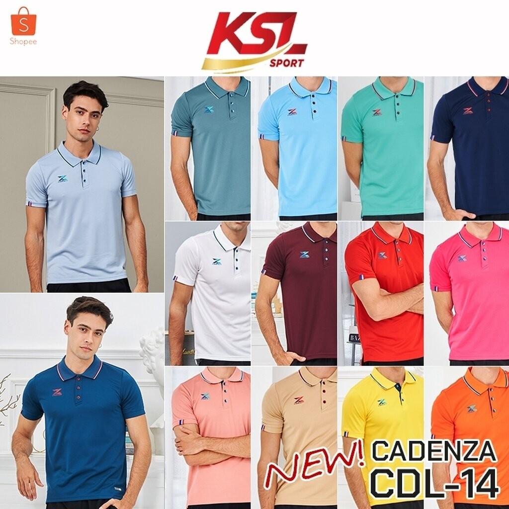 CADENZA เสื้อโปโลผู้ชาย เสื้อคอปก พรีเมี่ยม คาเดนซ่า รุ่น CDL-14 - สีแดง/เลือดหมู/เหลือง/ส้ม/น้ำเงิน