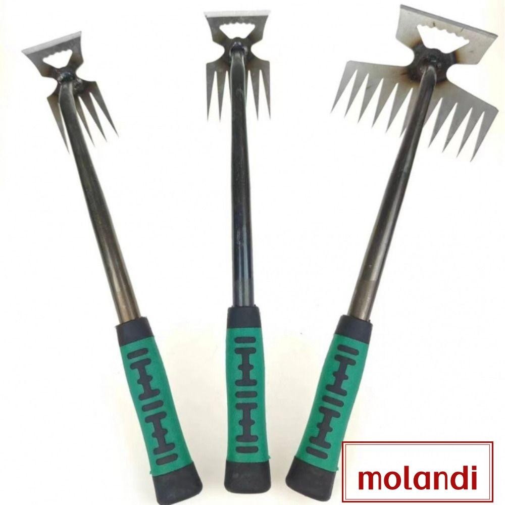 Molandi เครื่องมือดึงวัชพืช, เครื่องขุดวัชพืชสแตนเลส เครื่องกําจัดวัชพืชมือ, ที่จับยางทนทาน รากหญ้า คู่มือ Weeder หญ้า Remover บ้านและสวน