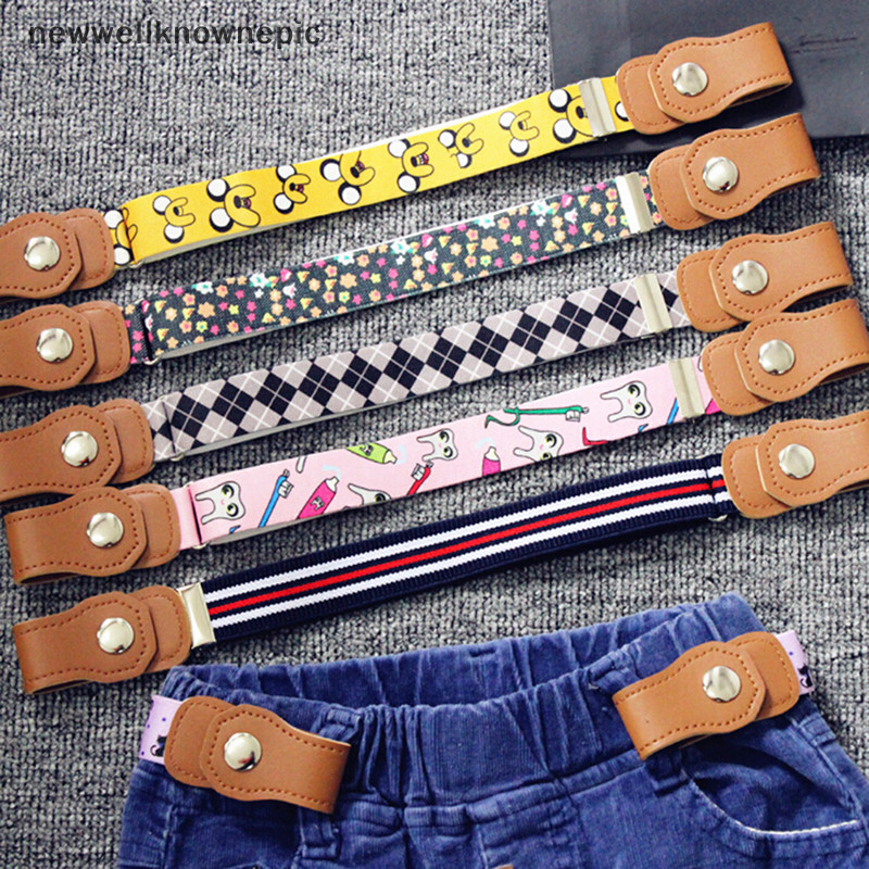 Newwellknownepic Elastic Buckle ฟรีเข็มขัดเอวเข็มขัดยืดกางเกงยีนส์เข็มขัดเด็กชายหญิงใหม่ TH