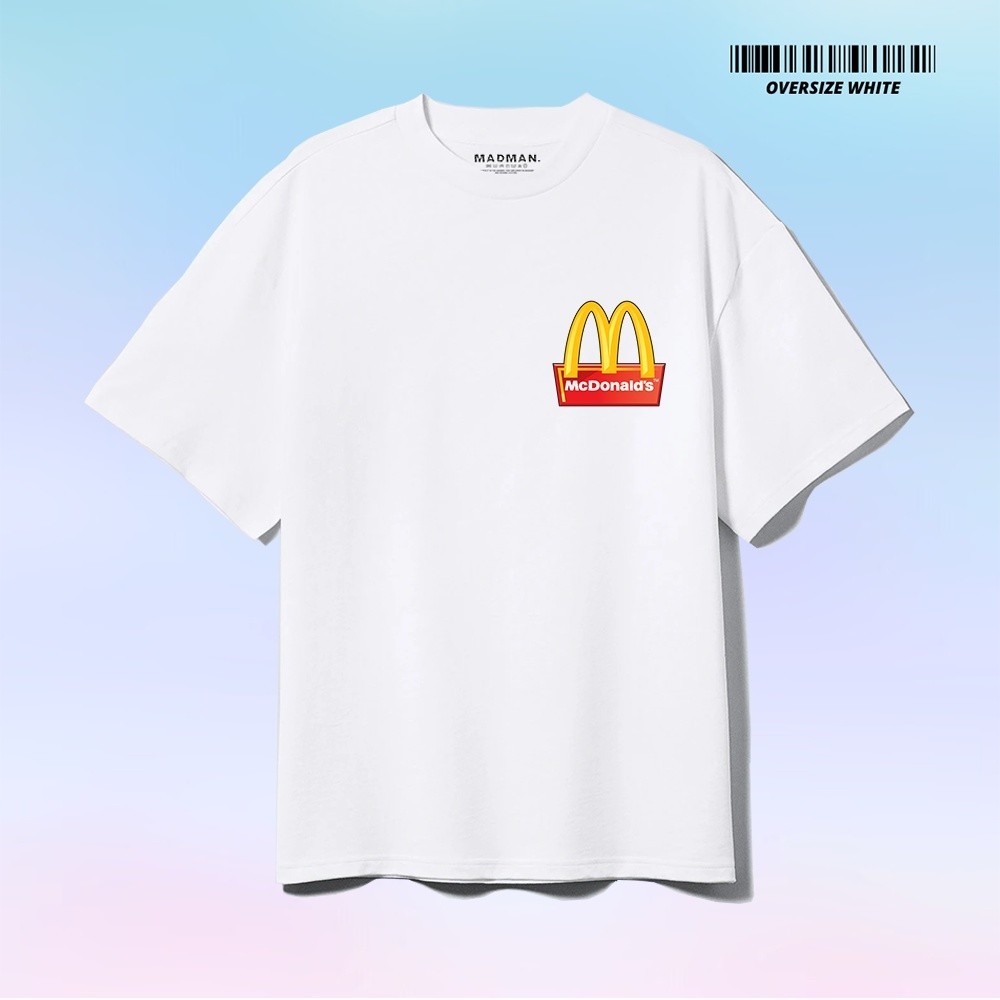 [ Cotton100% ] เสื้อยืด  Mcdonald's Premium T-Shirt การพิมพ์ Printed T-shirt