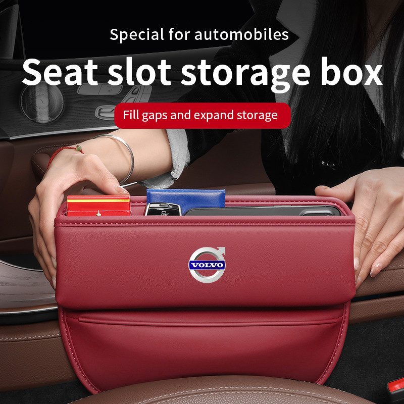 Car Seat Slit Slot Gap Organizer กล่องเก็บกระเป๋าสําหรับ Volvo S40 S60 S80 S90 XC40 XC60 XC90 V40 V50 V60 V90 Auto อุปกรณ์ตกแต่งภายใน