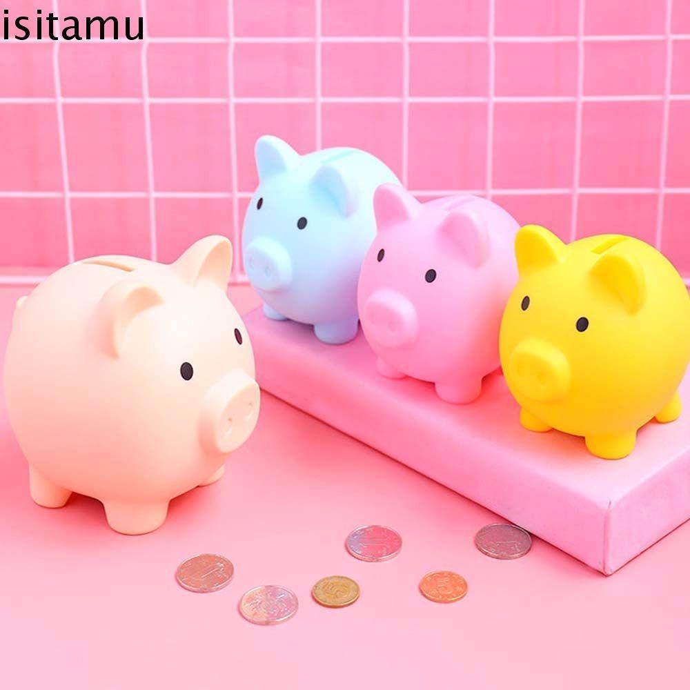 Isitaft กระปุกออมสินการ์ตูนน่ารักของเล่นเด็กตกแต่งบ้านหมูรูปกล่องเก็บเหรียญ