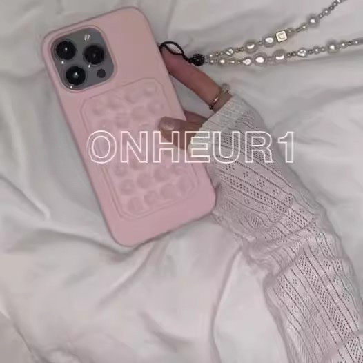 เกาหลี ins Blogger Hailey สไตล์เดียวกัน Niche ที่ไม่ซ้ํากันสีชมพูดูดถ้วยซิลิโคนเหลวสไตล์เกาหลีหวานเหมาะสําหรับ iphone15promax/14pro Apple 16 Pro Max /13/12 เคสโทรศัพท์ฝาครอบป้องกันกันกระแทก