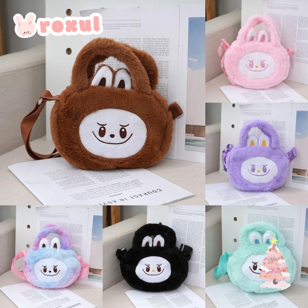 กระเป๋าสะพายไหล่ ROXUL ความจุขนาดใหญ่ Colourful Labubu กระเป๋าตุ๊กตา, Kawaii กระเป๋าสะพายข้างลายการ์ตูนแบบพกพา