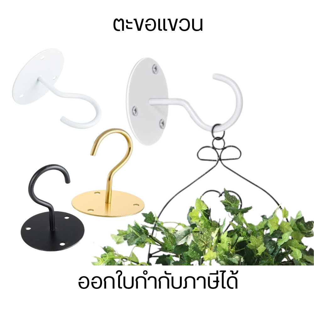 ตะขอแขวนติดผนัง ตะขอติดผนัง ตะขอสำหรับแขวนของ ตะขอเกี่ยว ตะขอเหล็ก พร้อมชุดพุก ราคาต่อชิ้น