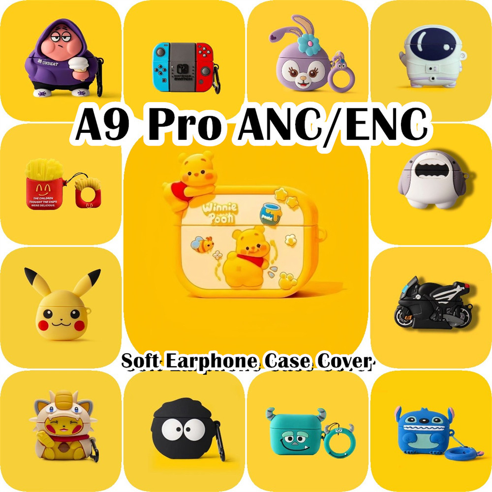 ส่วนลดFor A9 Pro ANC/ENC Case Casing Soft Silicone Sweet and Cute Cartoon Headphone Case NO.2