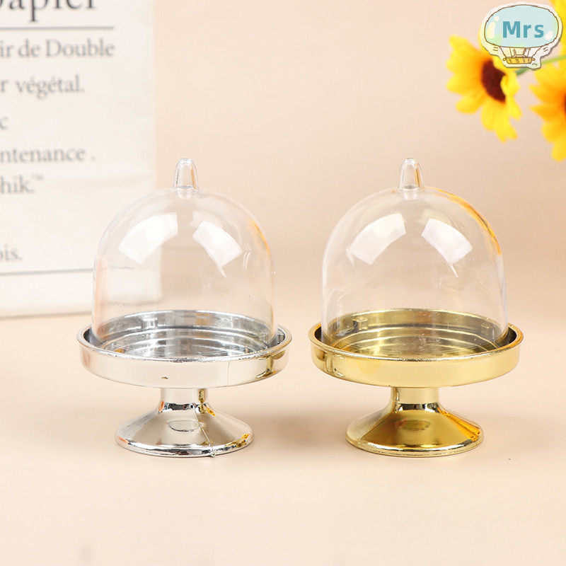 [MR] 4 ชิ้น Clear Candy ที่ใส่ขนม Cupcake ขาตั้งจอแสดงผลถาดกล่องของขวัญแต่งงาน TH