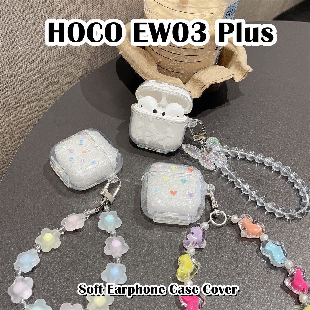 สําหรับ HOCO EW03 Plus Case Casing Soft Silicone Cartoon Fresh Pattern Headphone Case Cover