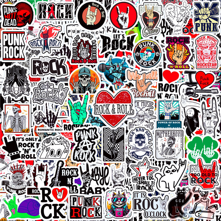 100ชิ้น/เซ็ต ร็อคแอนด์โรล . Hiphop Punk Rock Art Mini Diary สติ๊กเกอร์คู่มือ Diy แฟชั่นสมุดภาพอัลบั้มตกแต่งสติ๊กเกอร์สติ๊กเกอร์ (ขนาด:2~3ซม.)