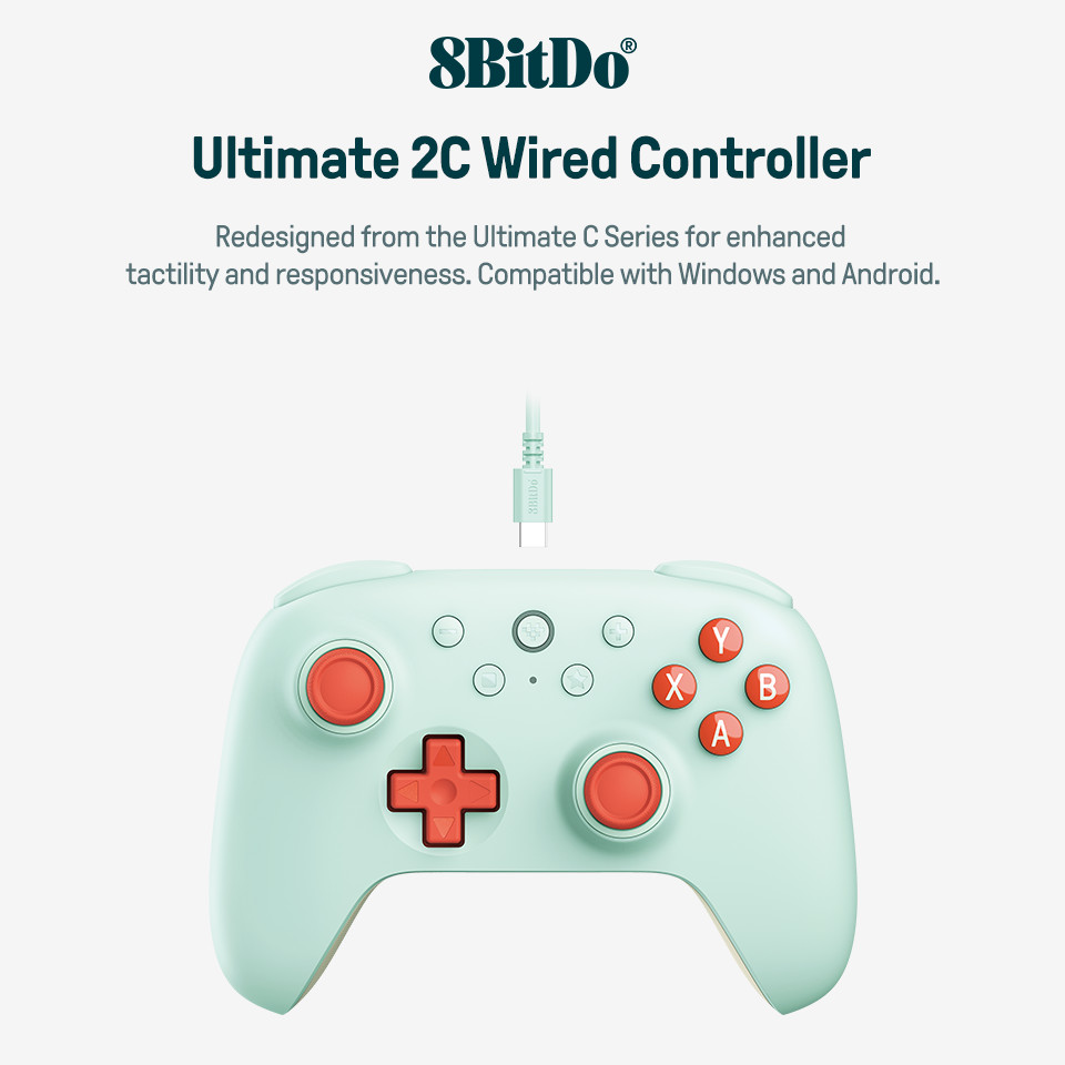 8BitDo คอนโทรลเลอร์เล่นเกมไร้สาย Ultimate 2C ใหม่สําหรับพีซี, Windows 10, 11, สํารับไอน้ํา, Raspberry Pi, อุปกรณ์เสริมเกมแพด Android