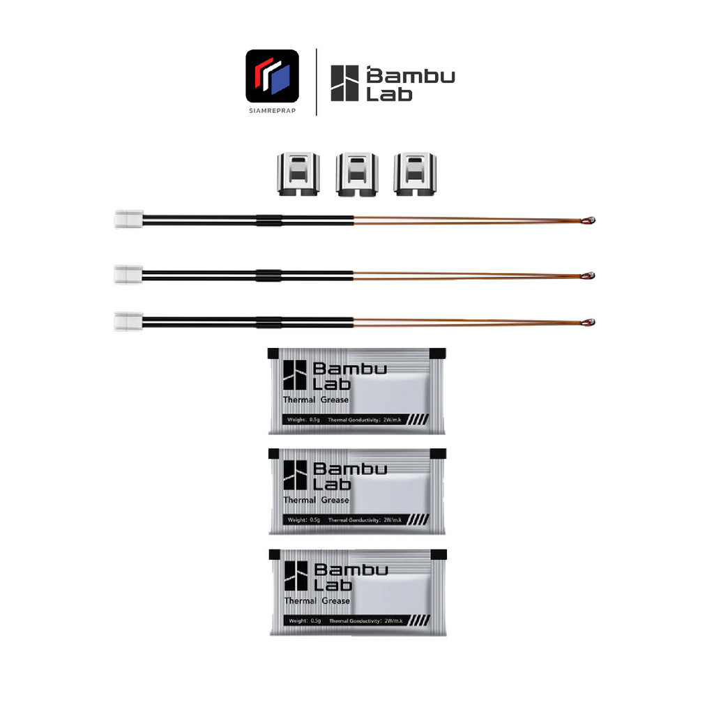 BambuLab  หัววัดอุณหภูมิความร้อนหัวฉีด เครื่องรุ่น X1C / X1C Combo ของแท้ 1 ชุด มี 3 ชิ้น