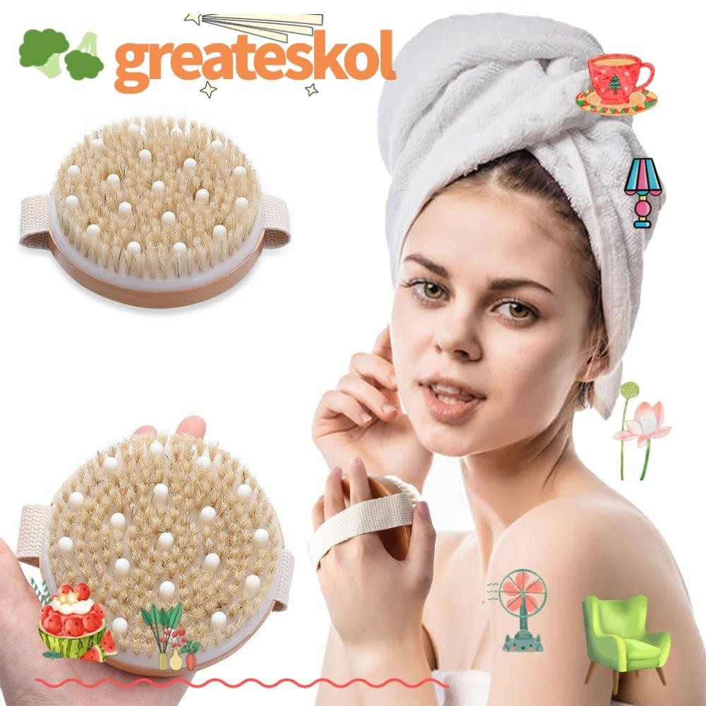 Greateskol Exfoliating Dry Brush Health Beauty Body Massage Exfoliating Bath Spa Handheld Wet & Dry