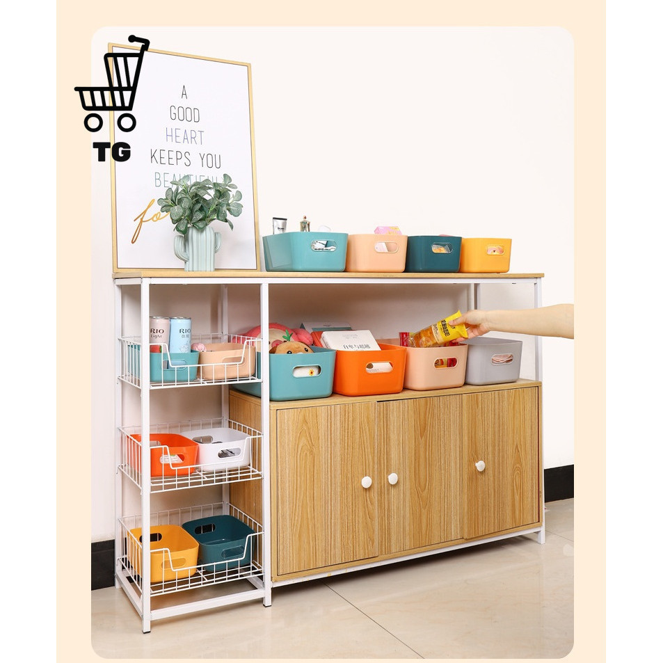 กล่องเก็บของเดสก์ท็อปสี่เหลี่ยมสำนักงานกุญแจโต๊ะเครื่องสำอางจัดตะกร้าเก็บของห้องครัวกล่องเก็บของ G2065 - รูปที่ 4