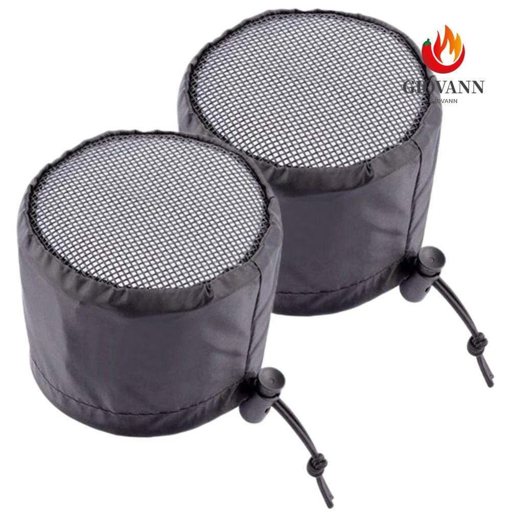 Giovanni 2 ชิ้น Grow เต็นท์ Vent Cover, หัวเข็มขัดคงที่ตาข่ายท่อกรอง, พัดลมดูดอากาศ Air Duct Elastic Band โพลีเอสเตอร์แมลงระบายอากาศครอบคลุม Salon
