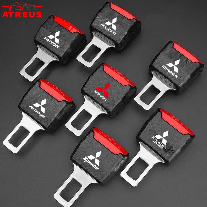 Mitsubishi คลิปหัวเข็มขัดนิรภัยรถยนต์ หัวต่อขยายเข็มขัดนิรภัยรถยนต์ ที่เสียบเบลท์หลอกใช้งานได้จริงเสียบต่อกันได้ สำหรับ Mitsubishi Xpander Cross Triton Grandis Attrage Mirage Outlander Xforce Pajero Sport ASX