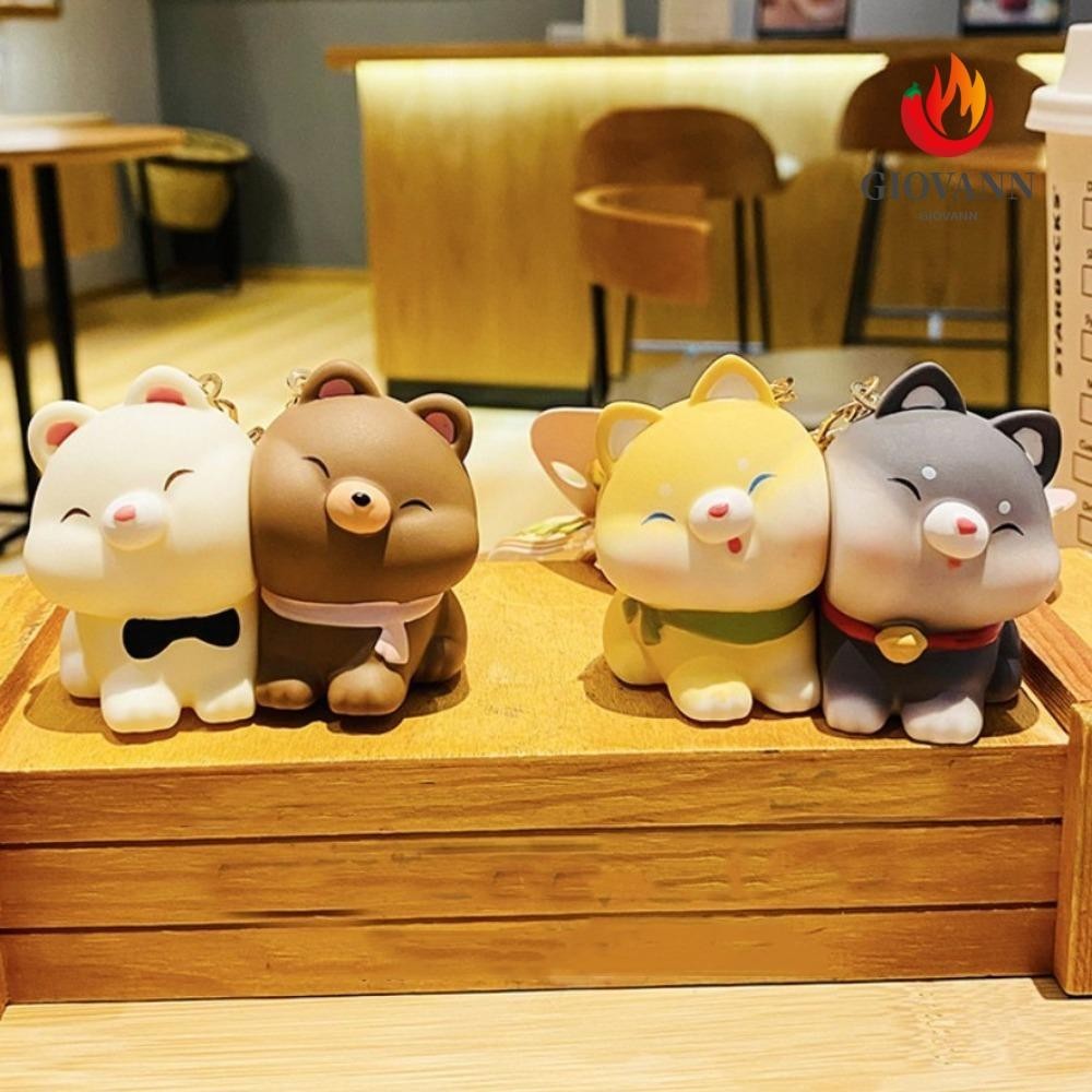 จิโอวานนี พวงกุญแจคู่แม่เหล็ก, น่ารักแขวนเครื่องประดับคนรักน่ารักพวงกุญแจ,สร้างสรรค์กระเป๋าเป้สะพายหลังจี้ของขวัญพวงกุญแจรถการ์ตูนสุนัขแหวนแฟน