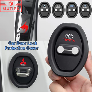 4ชิ้น/เซ็ ORA Neta ตรถซิลิโคนประตูล็อคฝาค รถช็อกประตูสลักแผ่นป้องกัน BMW Toyota อุปกรณ์เสริมรถยนต์