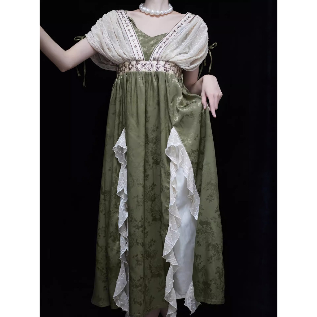 Queen lolita Daily Retro Dress ชุดเจ้าหญิง Classy Elegant Jacquard สไตล์การเมืองสง่างามชุดจักรพรรดิท