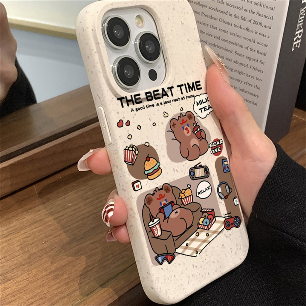 หมี Wheat เคสโทรศัพท์มือถือ Soft สำหรับ iPhone 6 7 8 15 14 Plus XS Max XR X 11 15 13 12 14 Pro Max SE 2020 2022