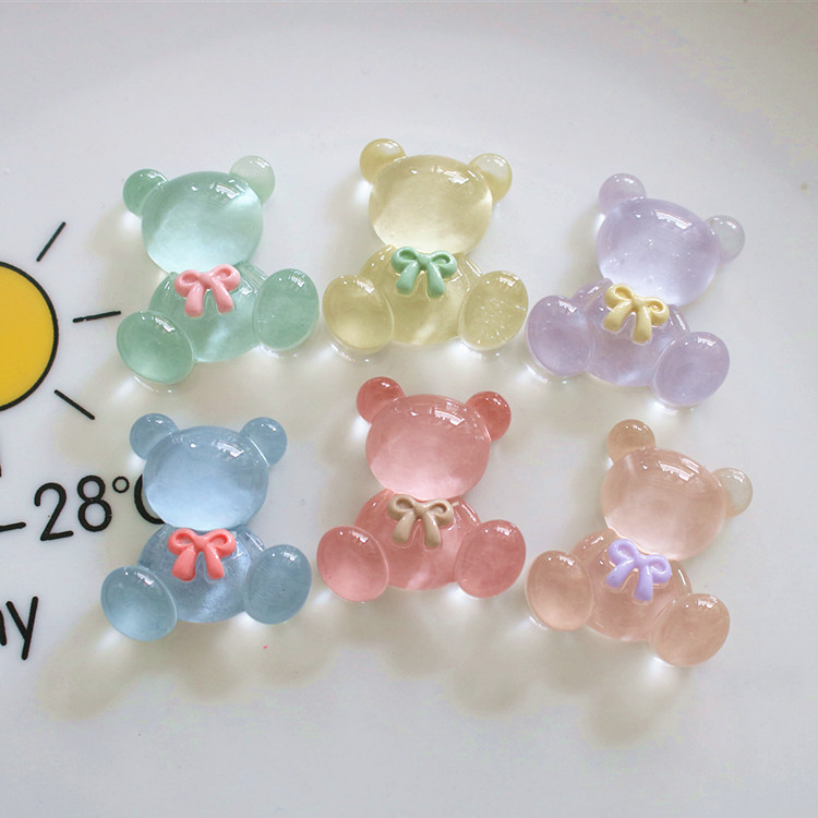 เรซินใสหมี DIY เครื่องประดับอุปกรณ์เสริมเคสโทรศัพท์มือถือเสื้อผ้าวัสดุแฮนด์เมดหัวเข็มขัดรองเท้าเครื่องประดับศีรษะถ้วยน้ำสติกเกอร์ตะวันออก3