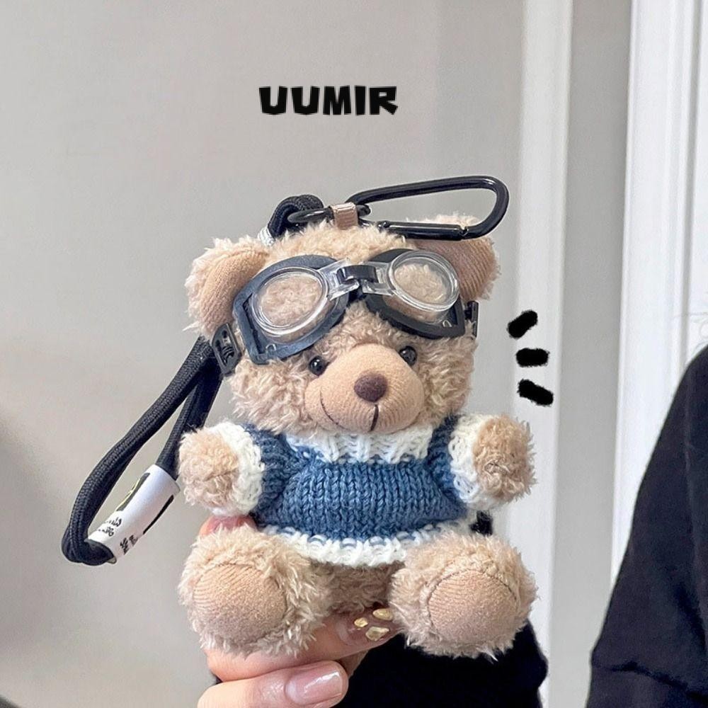 UUMIR พวงกุญแจตุ๊กตา จี้ตุ๊กตาหมีกล้องแพนด้า เสื้อกันหนาวน่ารัก แว่นกันแดดสร้างสรรค์ ของขวัญพวงกุญแจรถ
