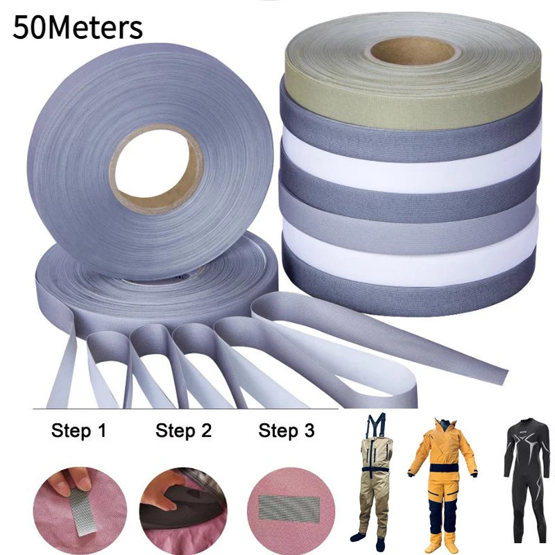 50meters เหล็กบนตะเข็บเทปปิดผนึก T-2000X Hot Melt 3 ชั้นกันน้ํา Wetsuit ซ่อม Patch สําหรับเสื้อผ้า W