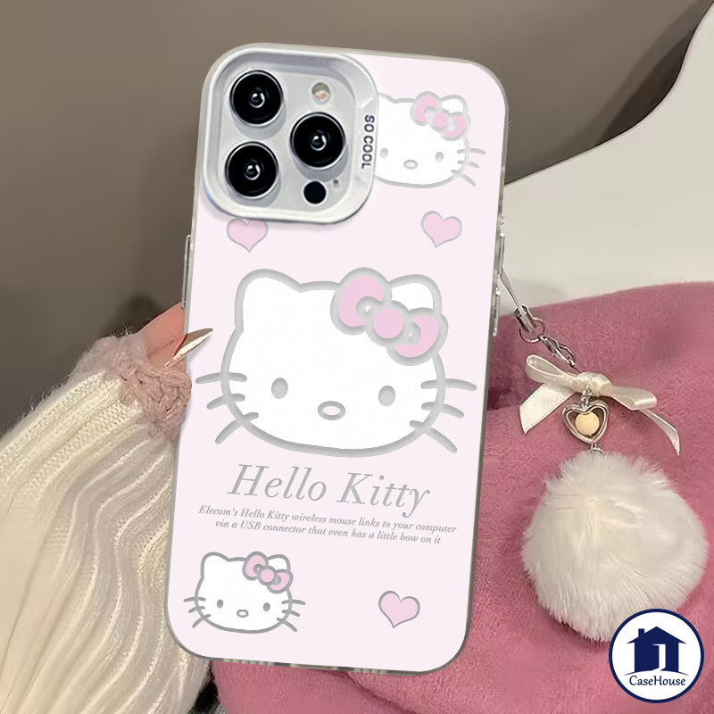 เคส IMD ชุบลายการ์ตูน Hello Kitty สุดน่ารัก เข้ากันได้กับ OPPO A17 A16 A54 A58 A38 A15 A5s A12 A7 A53 A18 A57 A55 A31 A9
