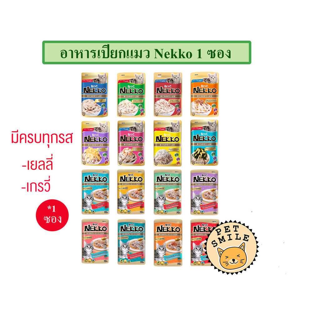 [ยกโหล 12ซอง] Nekko อาหารแมว แบบเปียก ครบทุกรส