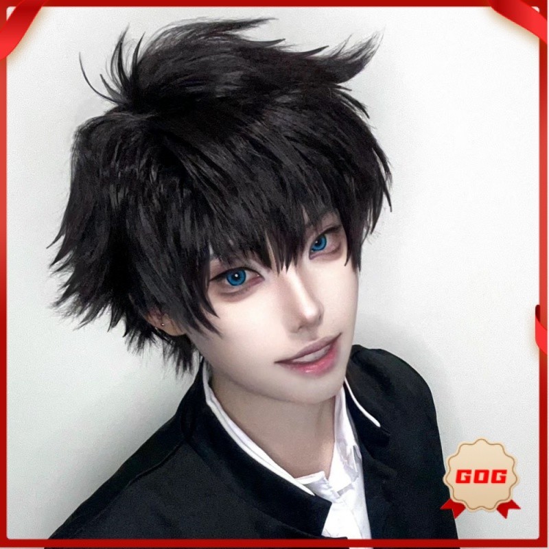 นักสืบโคนันจอมโจรประหลาด Kidd cos Black Feather Quick Fight สไตล์ญี่ปุ่นสองมิติผมสั้นฟูเป็นธรรมชาติแบบเต็มศีรษะ