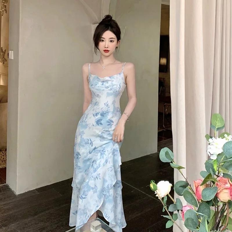 เดรสดอกไม้ เดรสยาว เดรสสายเดี่ยว เดรสแขนกุด ไปทะเล ออกงาน เดรสน่ารัก เดรสผู้หญิง เดรสรัดรูป